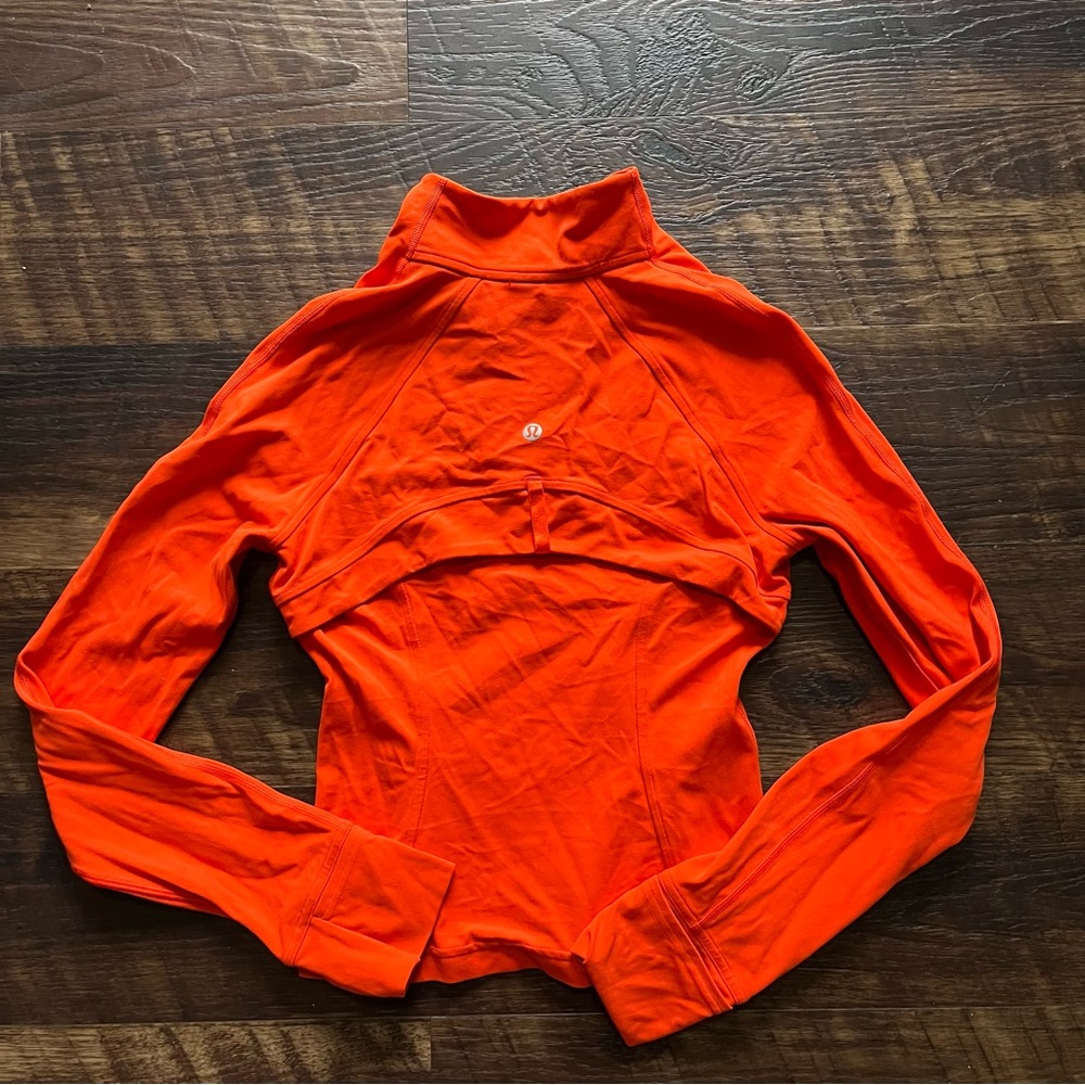Lululemon Athletica W3FRU cropped define jacket in a bold orange color Sz 4 - Picture 5 of 10